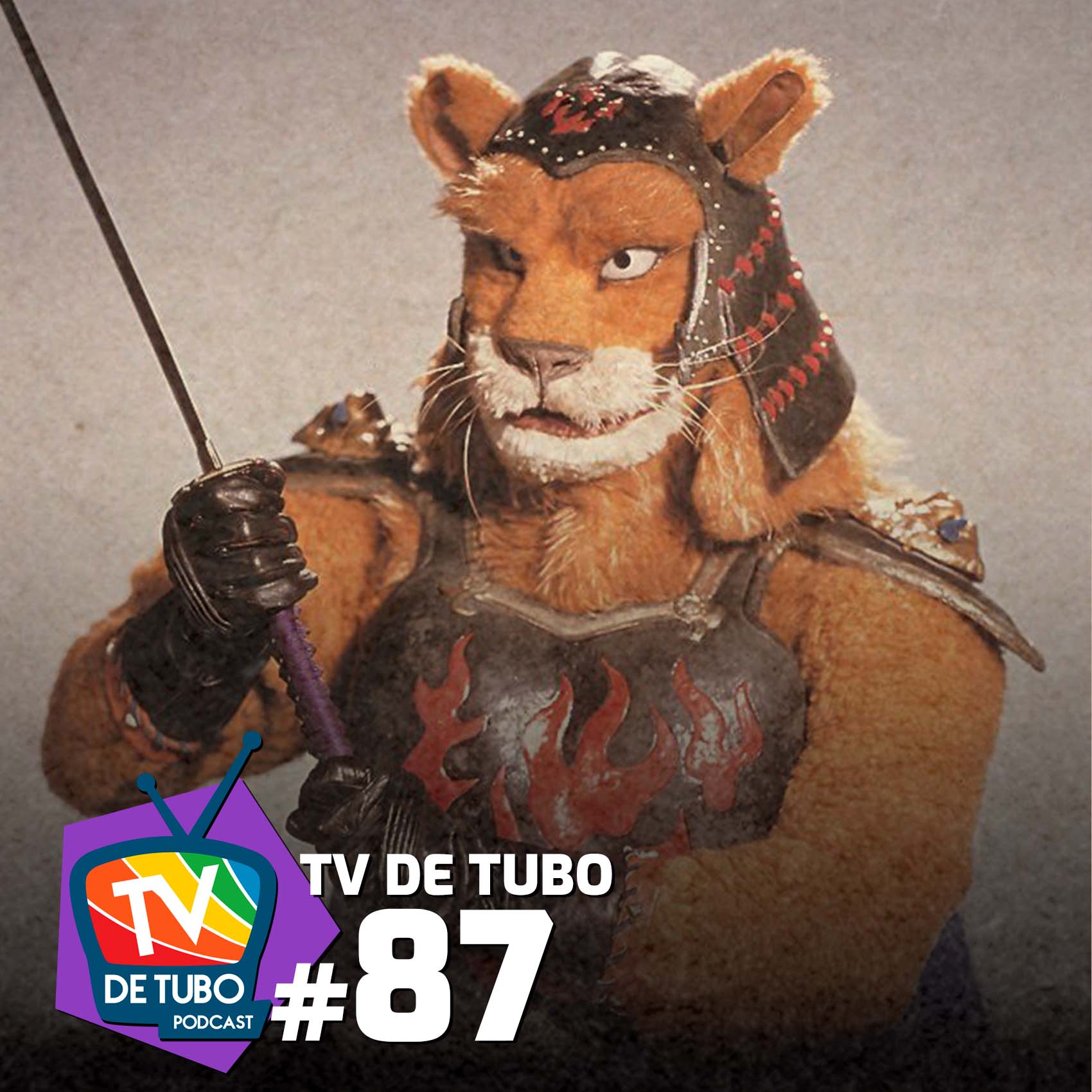 TV de Tubo #87 - Lion Man (laranja e branco)